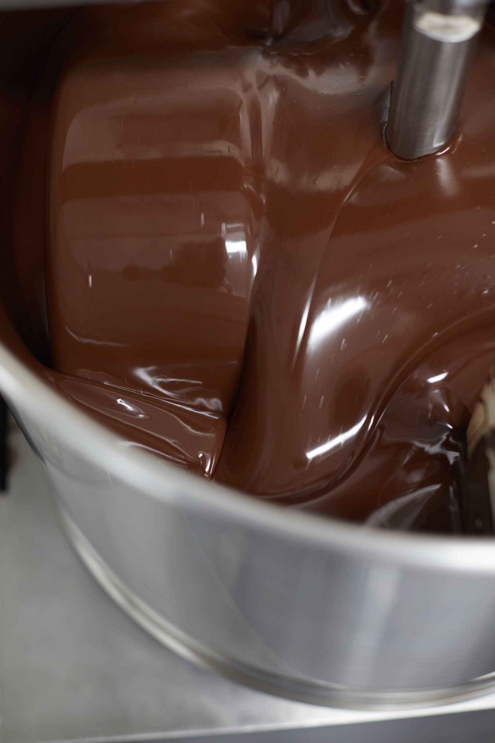 Chocolate being churned