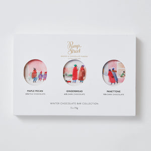 Christmas chocolate bars gift box from Pump Street: Maple Pecan, Gingerbread, Panettone