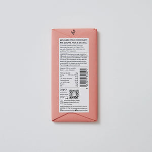Rye Crumb Sea Salt Artisan Craft Chocolate Bar Back View