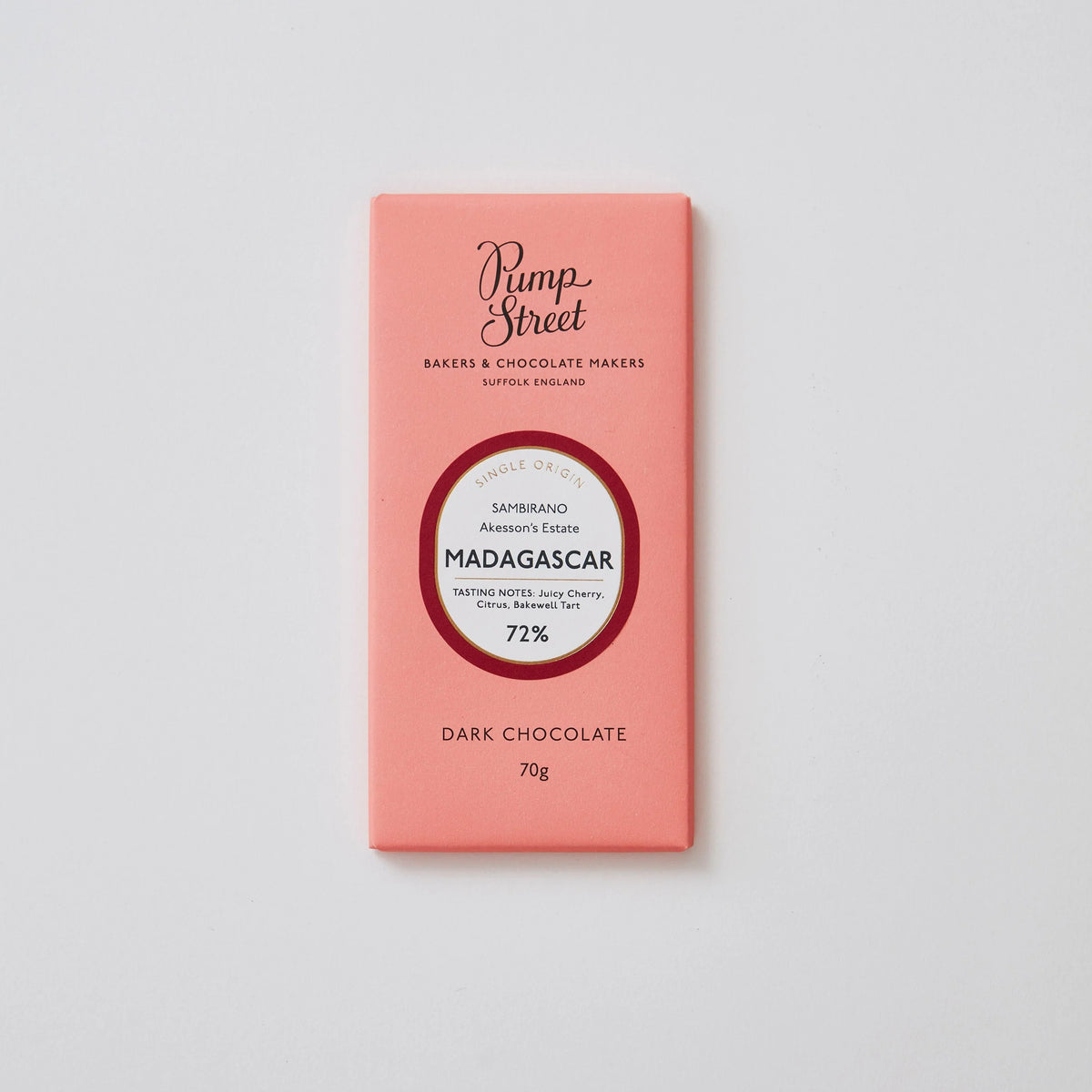 Artisan Craft Chocolate Bar From Madagascar 72% Front View of Packaging