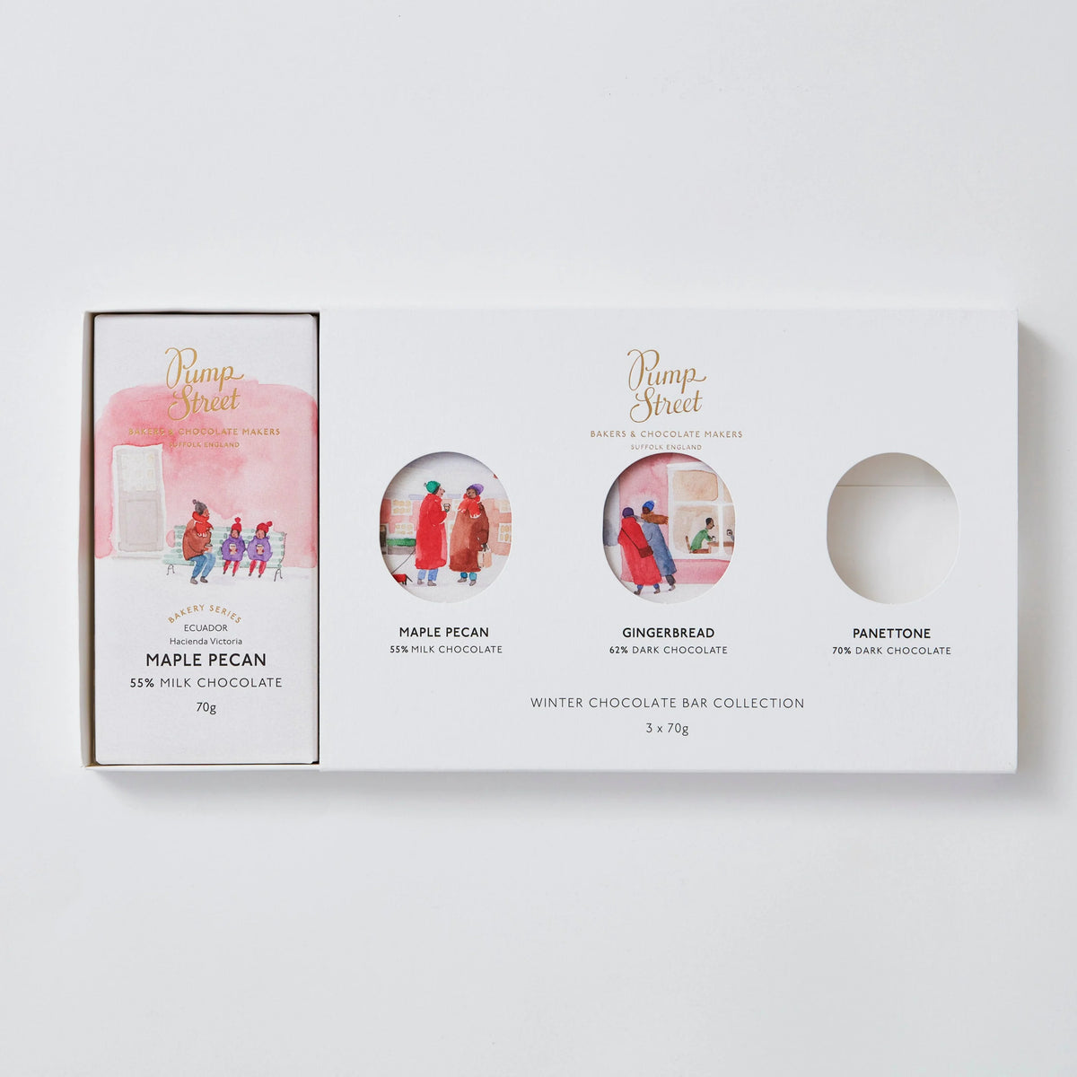 Pump Street&#39;s Christmas chocolate bar gift box with sliding tray