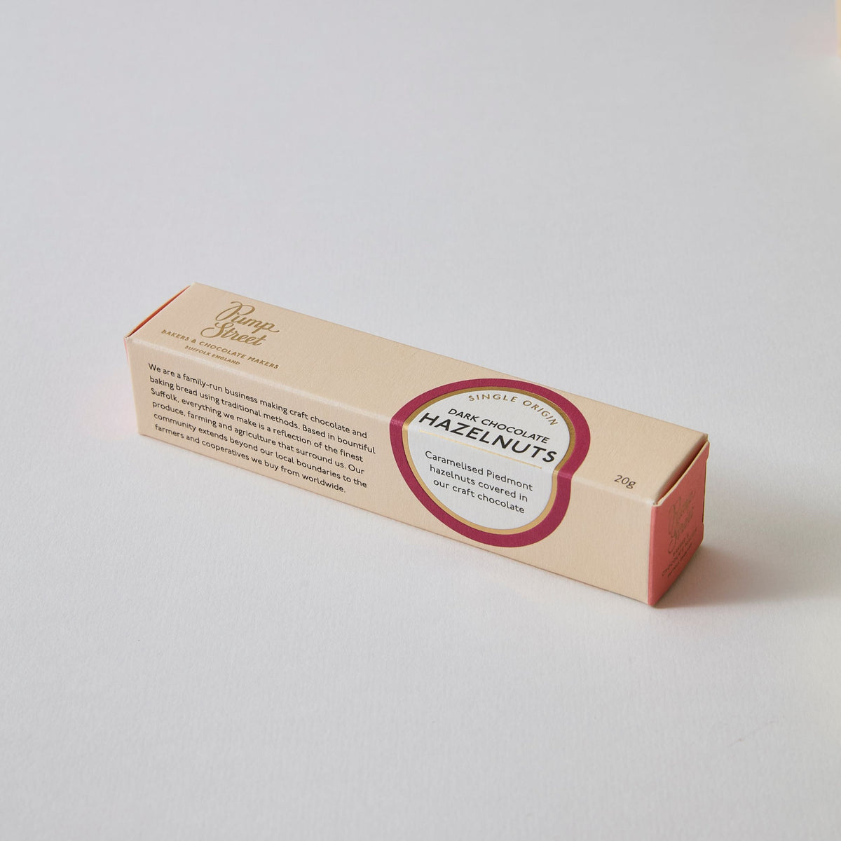 Product packaging with &#39;Hazelnuts&#39; label on a plain background