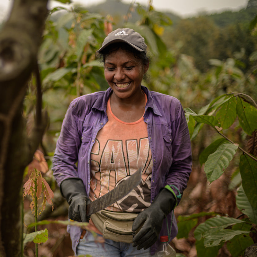 Farmer in Ecuador single origin chocolate cacao farm