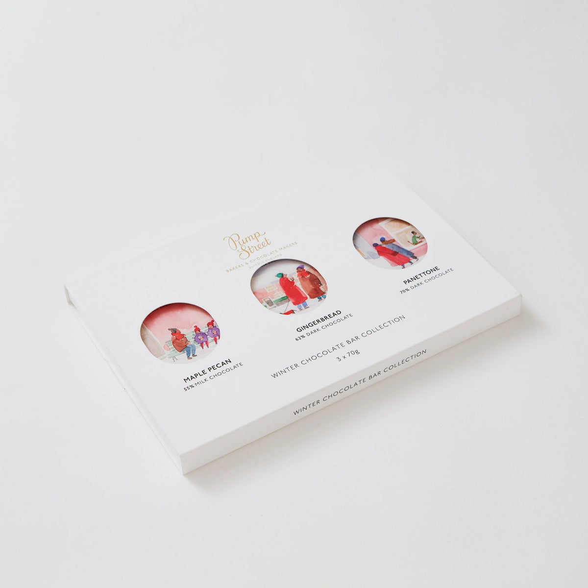 Christmas chocolate bar gift box side view